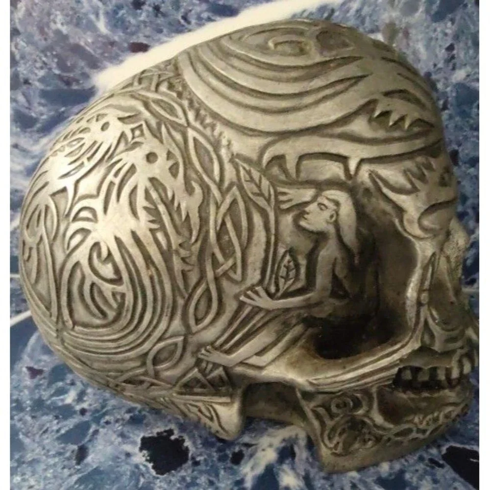 VTG A.A.D.L.P Adams Apple 1998 WUI Tribal Tattoo Skull Pewter Gothic Halloween